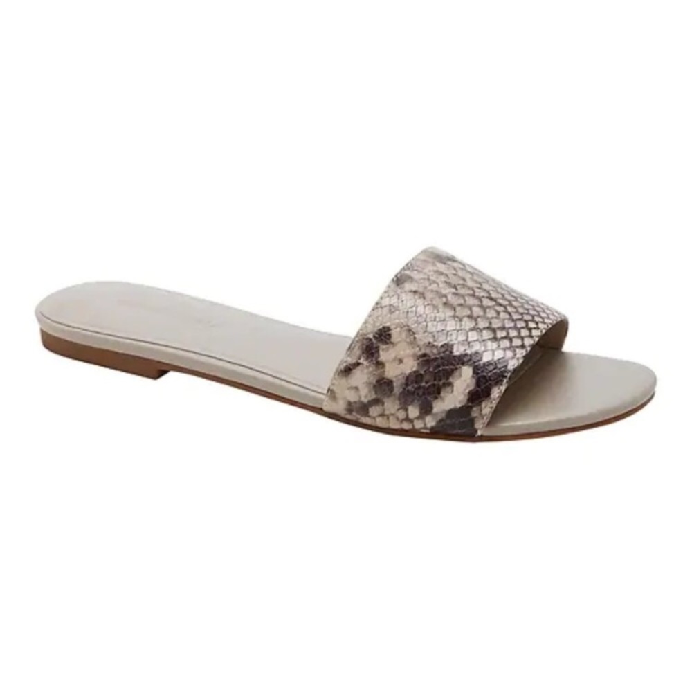 Snake print leather slides from Banana Republic
